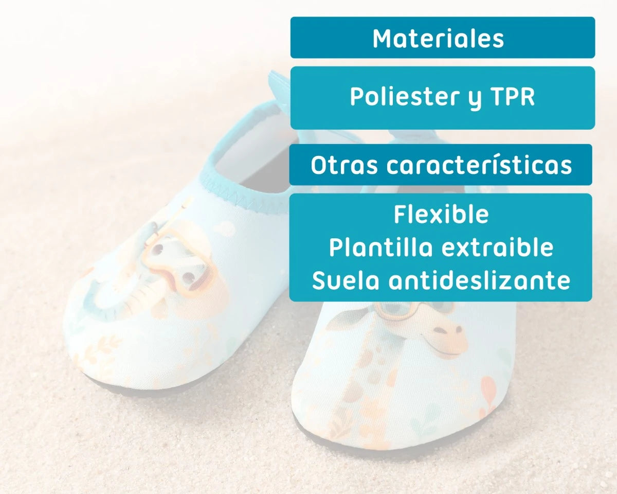 Kiokids Scarpette per bambini antiscivolo per spiaggia e piscina blu