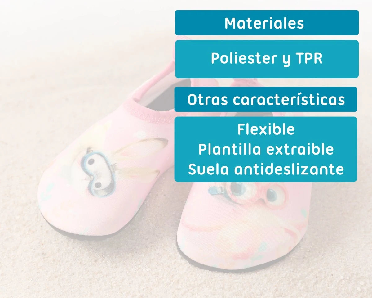 Kiokids Scarpette per bambini antiscivolo per spiaggia e piscina rosa