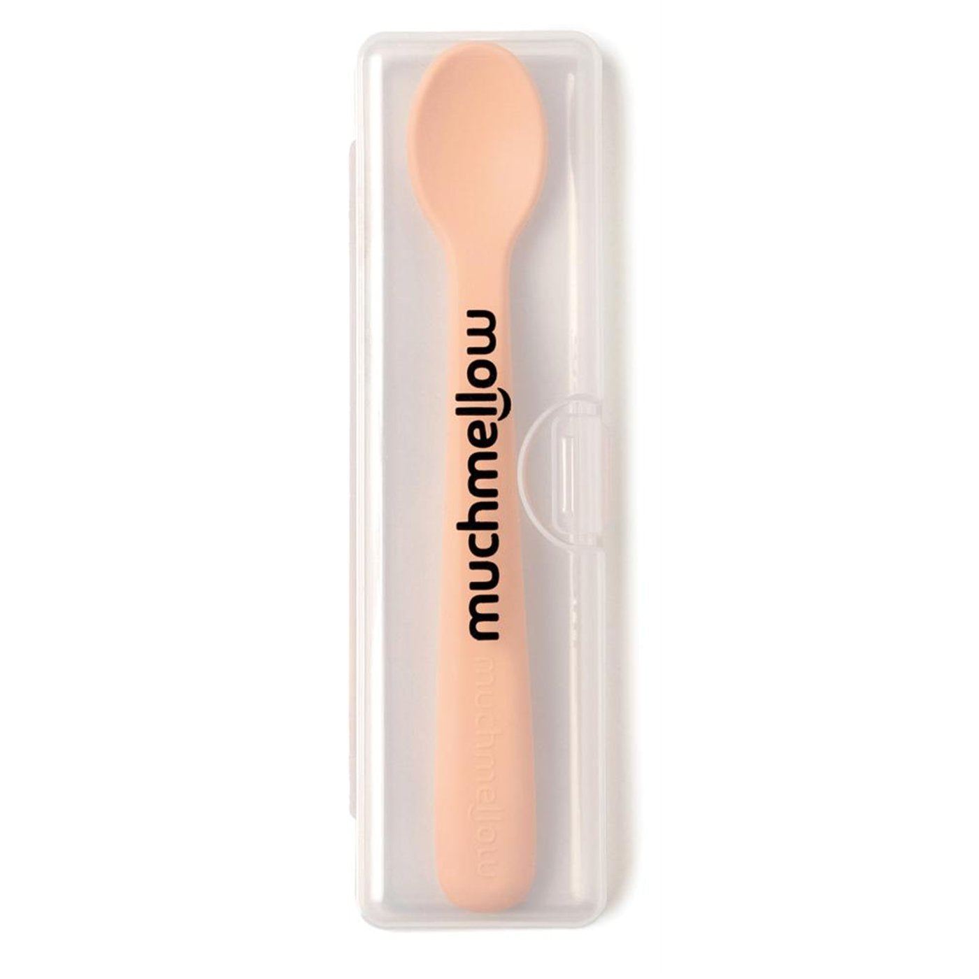 Muchmellow Set 2 pezzi cucchiai in silicone con custodia arancio e pesca