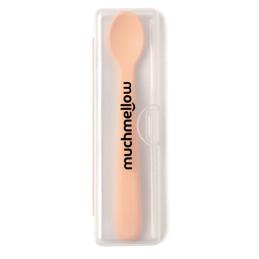 Muchmellow Set 2 pezzi cucchiai in silicone con custodia arancio e pesca