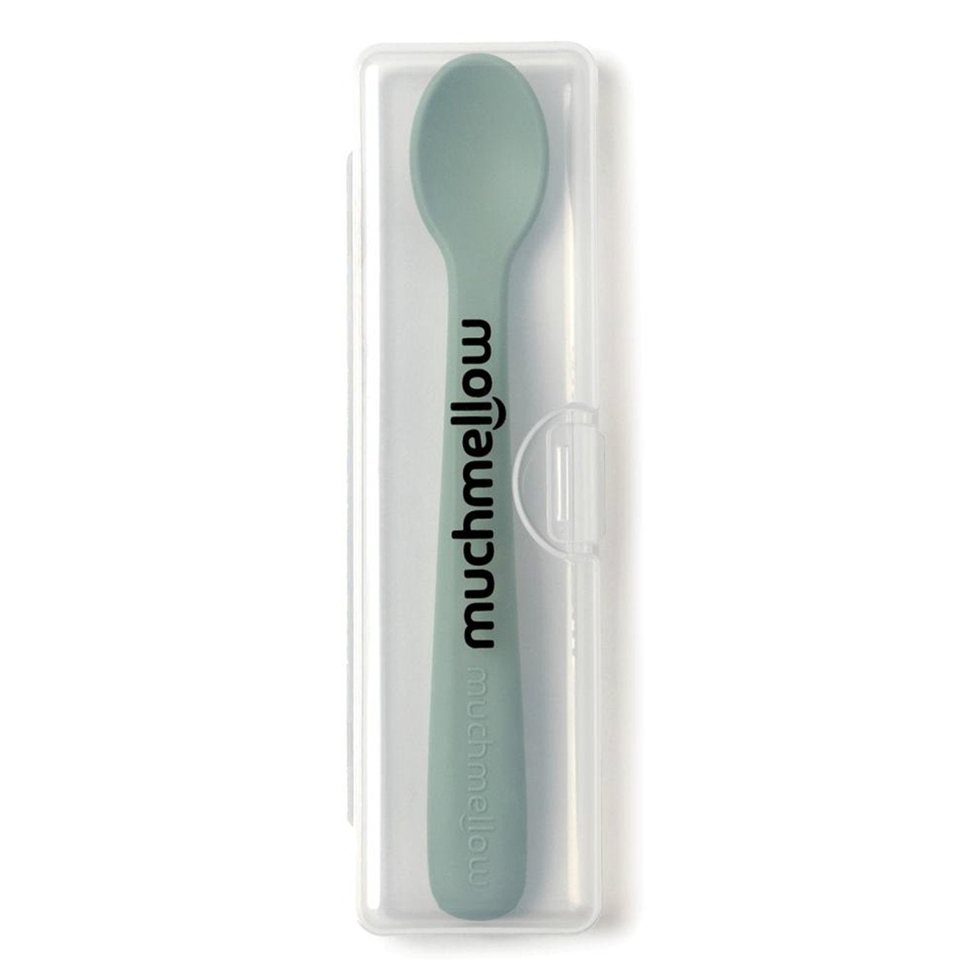 Muchmellow Set 2 pezzi cucchiai in silicone con custodia beige e verde