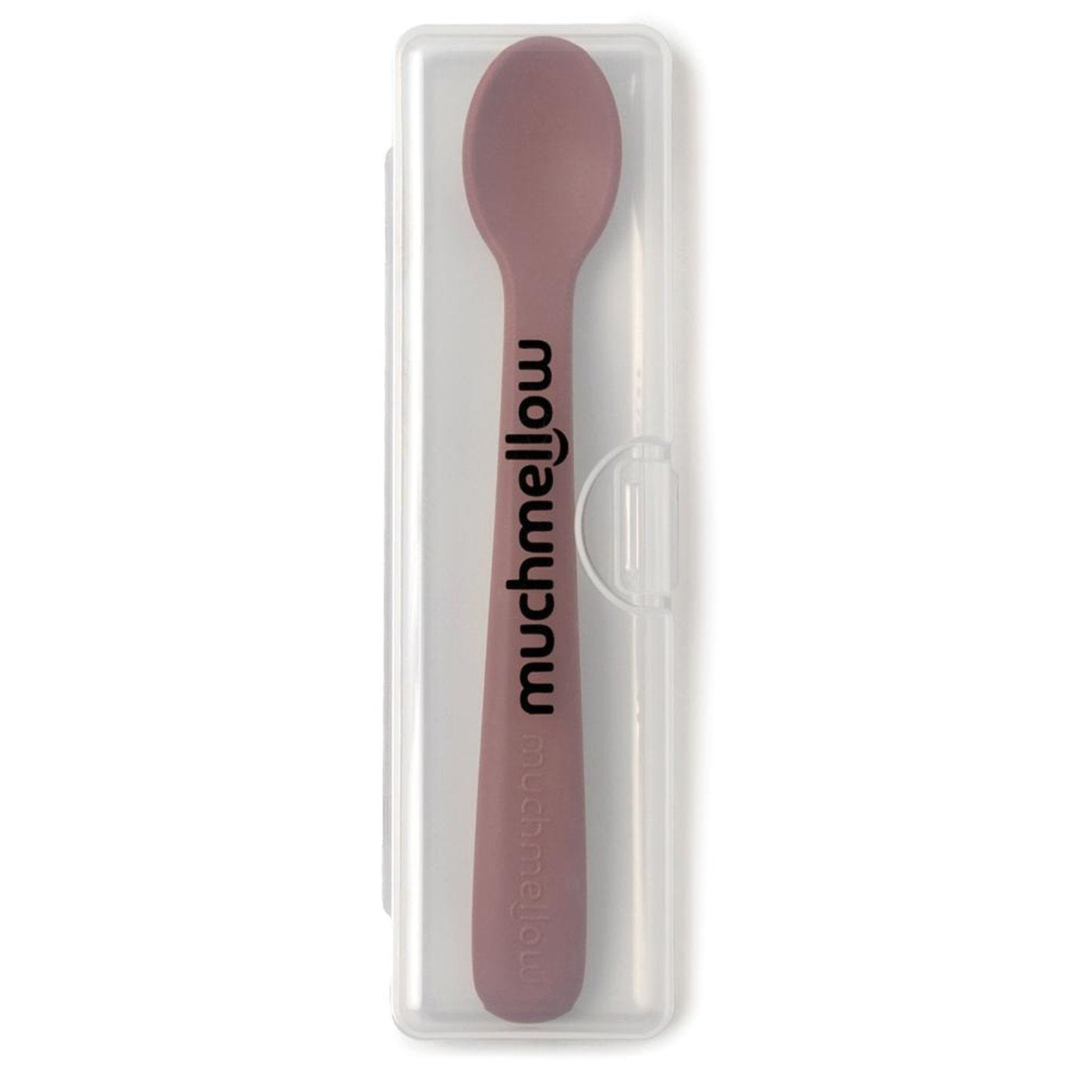 Muchmellow Set 2 pezzi cucchiai in silicone con custodia rosa e rosso