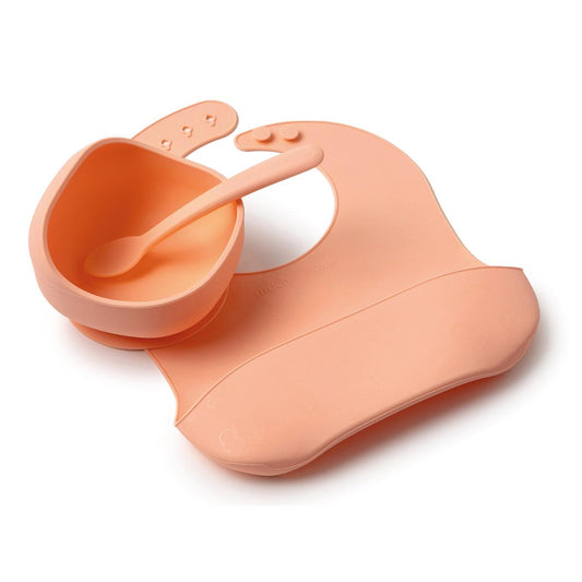 Muchmellow Set pappa 3 pezzi in silicone Pesca