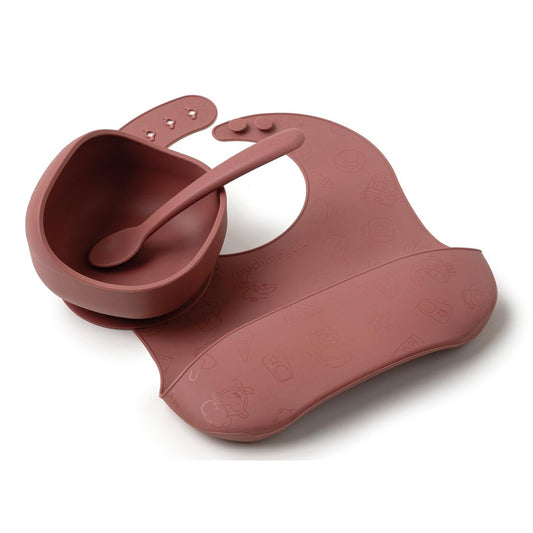 Muchmellow Set pappa 3 pezzi in silicone Rosso