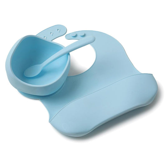 Muchmellow Set pappa 3 pezzi in silicone Azzurro