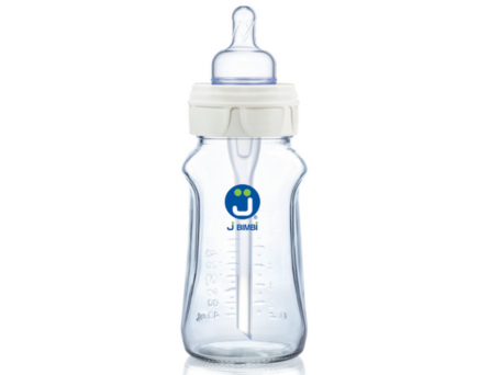 J Bimbi Biberon in Vetro Antiotite e Anticoliche 260 ml