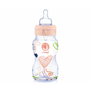 J Bimbi Biberon in Plastica Antiotite e Anticoliche 330 ml Rosa